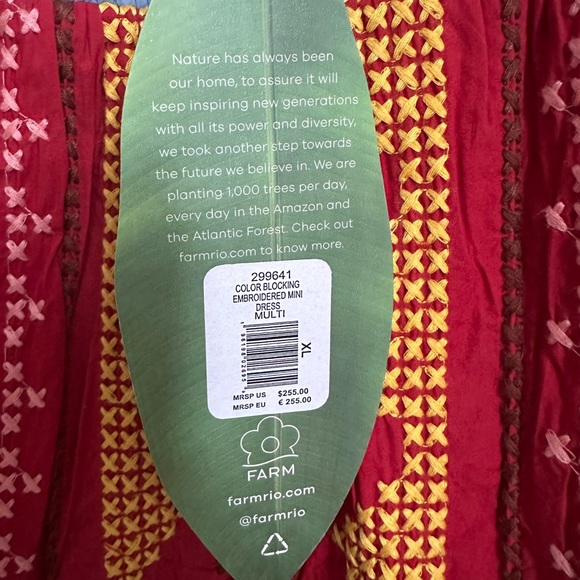 Farm Rio Color Block Embroidered Dress - Picture 8 of 8